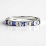 Bague en argent et Saphir bleu de Ceylan
