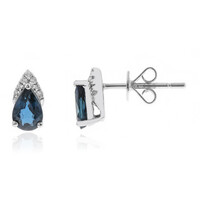 10K Ceylon Blue Sapphire Gold Earrings