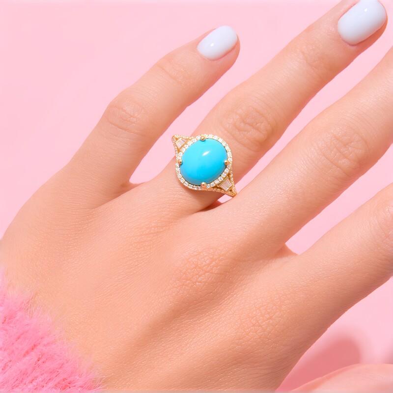 Gouden ring met een Arizona Turkoois (CIRARI)