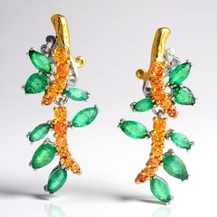 Orecchini in argento con Smeraldo Zambia