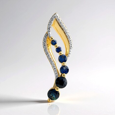 Ciondolo in oro con Zaffiro blu Kings Plains