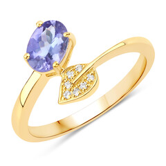 Zilveren ring met een tanzaniet