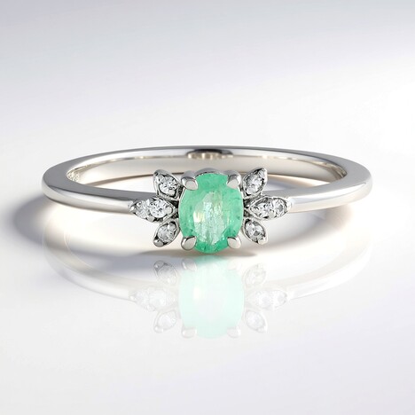 Anello in argento con Smeraldo Colombiano