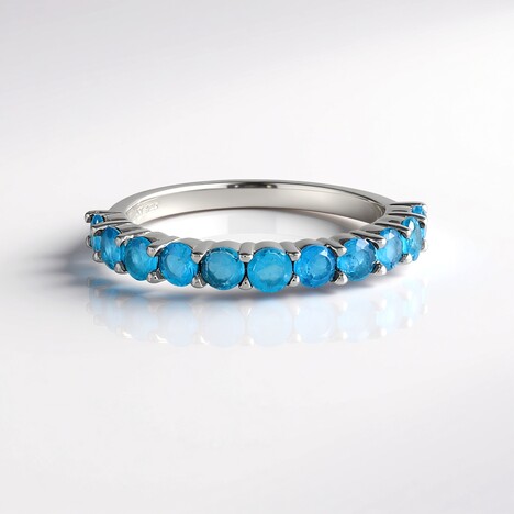 Anello in argento con Apatite Blu Neon