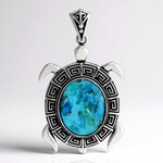 Ciondolo in argento con Turchese Kingman Mohave Blu (Jones Lee)