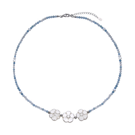 Edelstein-Silberhalskette