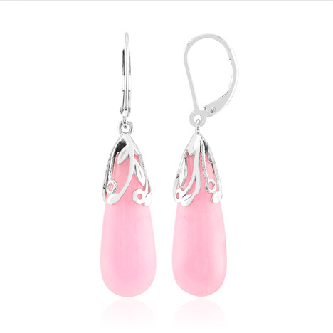 Pink Quartz Silver Earrings