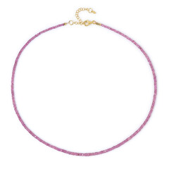 Ceylon Pink Sapphire Silver Necklace