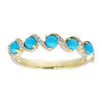 Gouden ring met Arizona Turkooisen