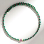 Collana rigida in acciaio con Rubino Mozambico (Riya)