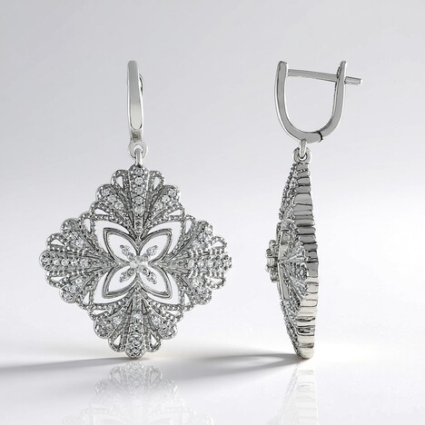 Orecchini in argento con Zaffiro Bianco