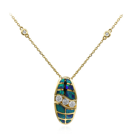 Lightning Ridge-Schwarzer Opal-Goldhalskette (CIRARI)