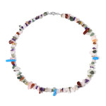 Zilveren halsketting met Mosagaten