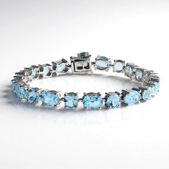 Bracciale in argento con Topazio Blu Cielo