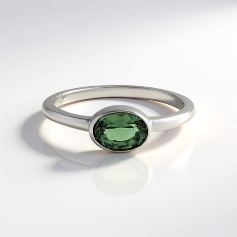 Anello in argento con Apatite Cromo