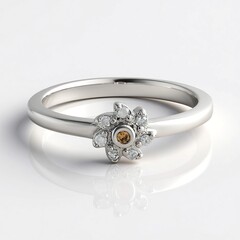 Anello in argento con Diamante Champagne I3