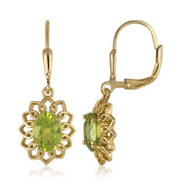 Boucles d'oreilles en argent et Péridot