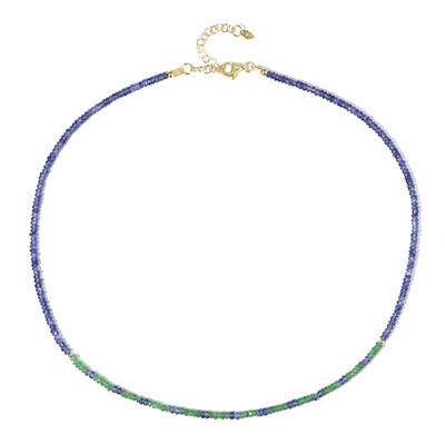 Zilveren halsketting met Zambia-smaragdstenen (Riya)