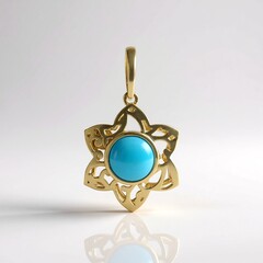 Ciondolo in oro con Turchese Sleeping Beauty (Ornaments by de Melo)