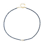 Blauer Madagaskar-Saphir-Silberhalskette (Riya)