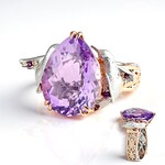 Anello in argento con Ametista Rose de France (Gems en Vogue)
