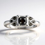 Anello in argento con Diamante Rose de France SI1 di Argyle (Annette classic)