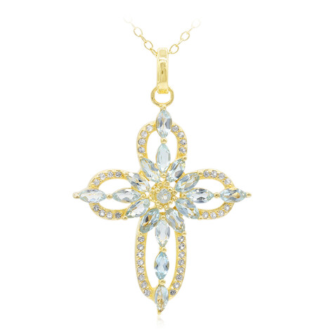 Collar en plata con Topacio azul cielo