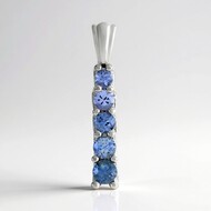 Ciondolo in argento con Zaffiro Ceylon Blu