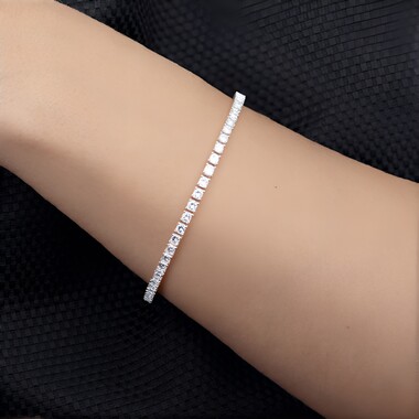 Bracciale in argento con Topazio Bianco (Adela Silber)