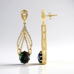 Orecchini in argento con Opale Mezezo (Adela Silber)