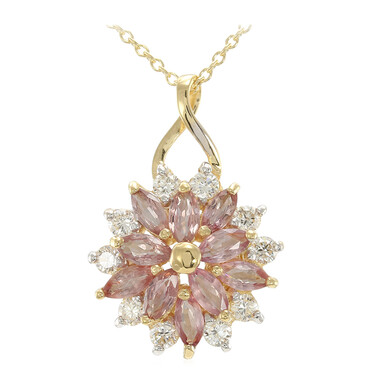 Collana in oro con Zaffiro Padparadscha (non riscaldato) (AMAYANI)