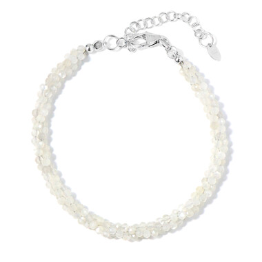 Weißer Mondstein-Silberarmband