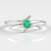 Anello in argento con Smeraldo Colombiano