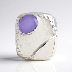 Ciondolo in argento con Giada Lavanda (MONOSONO COLLECTION)