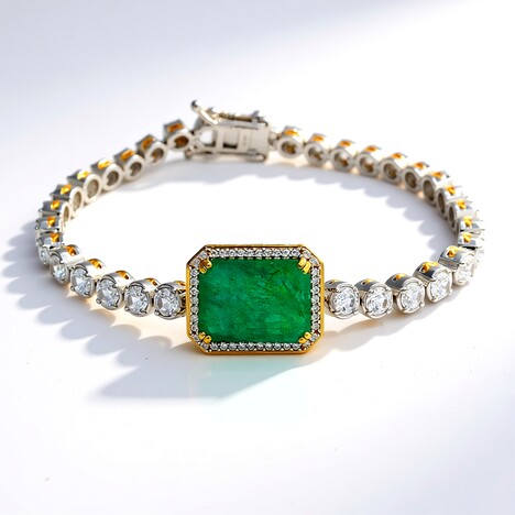 Bracciale in argento con Smeraldo pozzo D8 (Gems en Vogue)