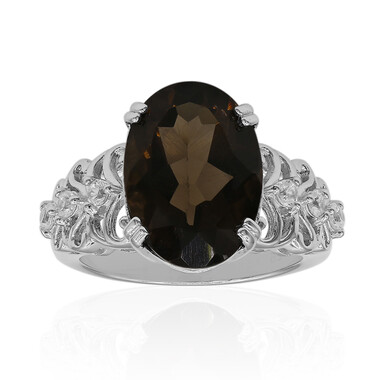 Anello in argento con Quarzo Fumè