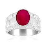 Bague en argent et Calcedoine framboise (SAELOCANA)