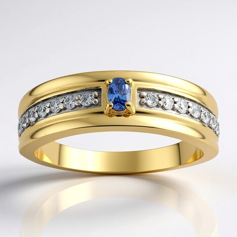 Anello in oro con Benitoite