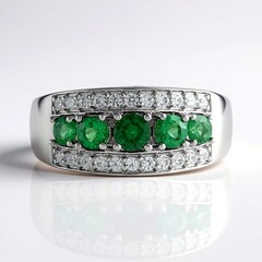 Anello in argento con Apatite Verde