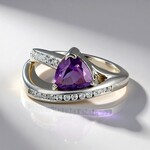 Anello in argento con Ametista Uruguay