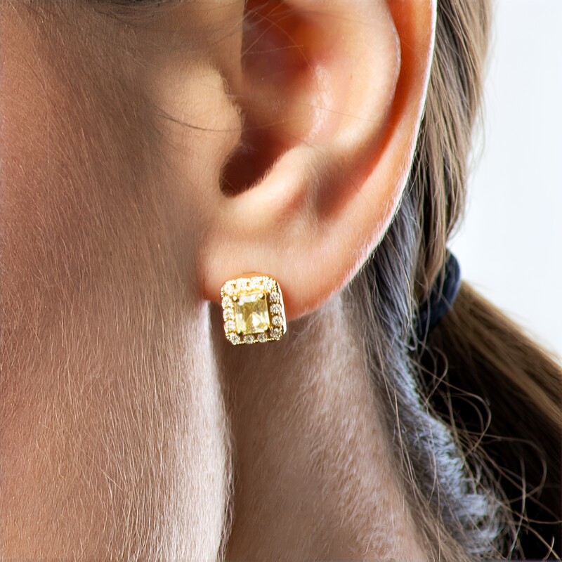 Pendientes en oro con Diamante amarillo SI2 (CIRARI)
