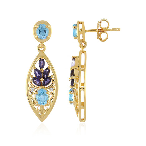 Schweizblauer Topas-Silberohrringe