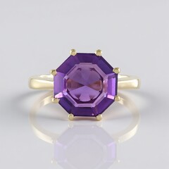 Anello in argento con Ametista Zambiana