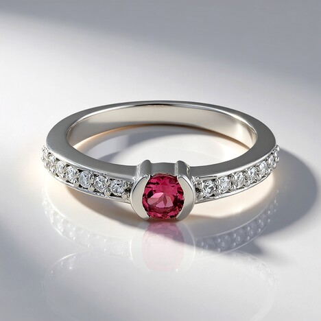 Anello in argento con Tormalina Rosa Nigeriana