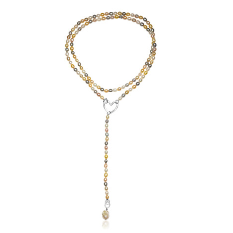 White Freshwater Pearl Silver Necklace