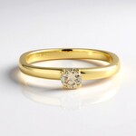 Anello in argento con Diamante Champagne I2