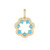 Zilveren hanger met neon blauwe apatieten