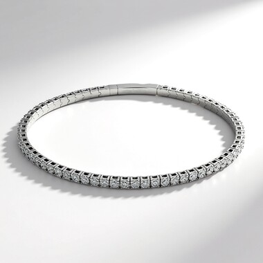 Bransoletka bangle z białego złota - Diament SI1 (H) (CIRARI)