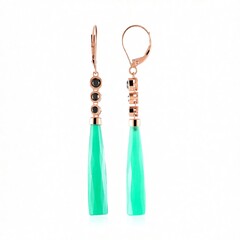 Boucles d'oreilles en or et Agate verte