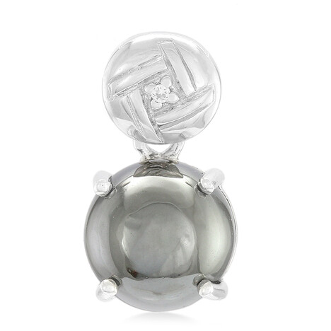 Schwarzer Hämatit-Silberanhänger